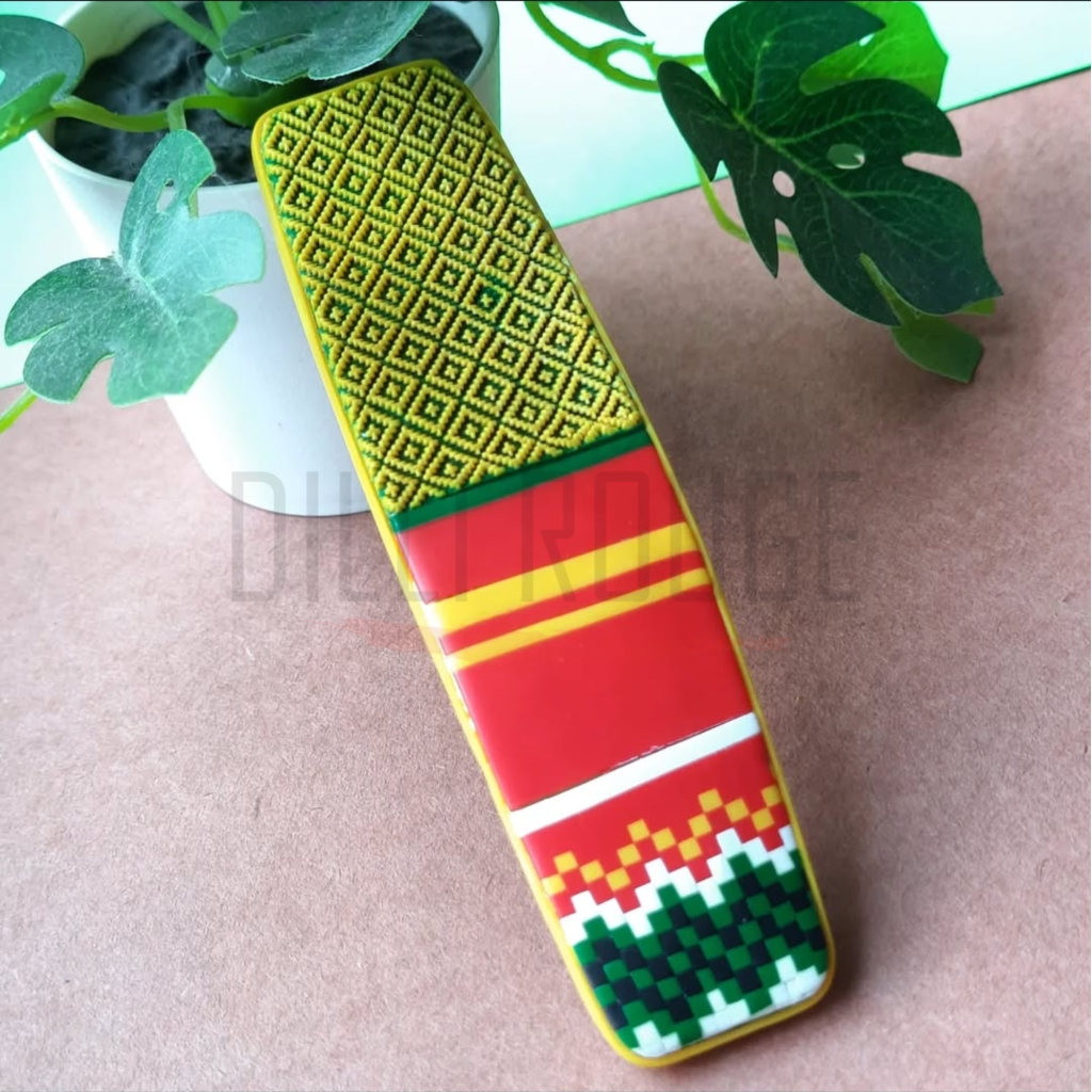 Patan Patola inspired Polymer Clay Hair Barrette